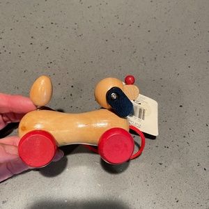 Vintage Classic wooden dog pull toy